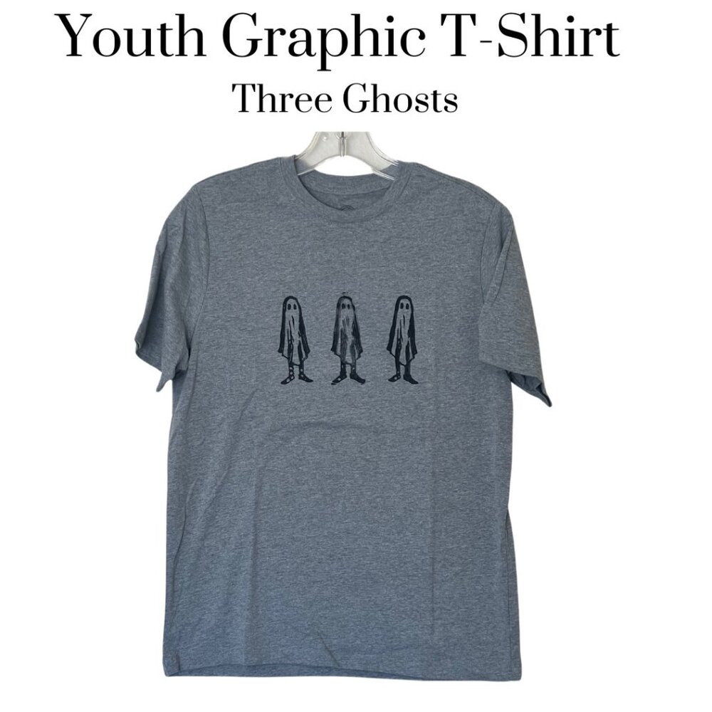 EUC Halloween Youth TShirt light grey ghosts XXL Unisex